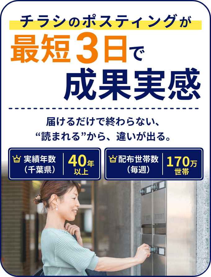 チラシのポスティングが最短3日で成果実感