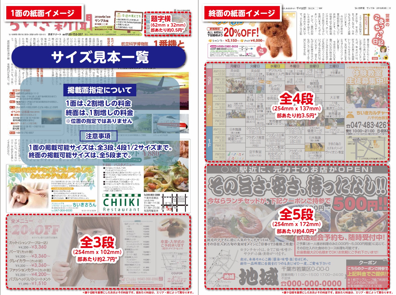 ちいき新聞 紙面広告 広告掲載料発行日 配布エリア等について 千葉 埼玉 茨城の広告媒体なら地域新聞社にお任せください 細かなエリアに分けた フリーペーパー広告 新聞折込 地域新聞社
