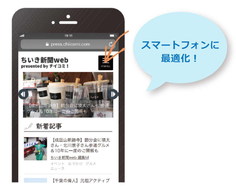 スマートフォンに最適化!
