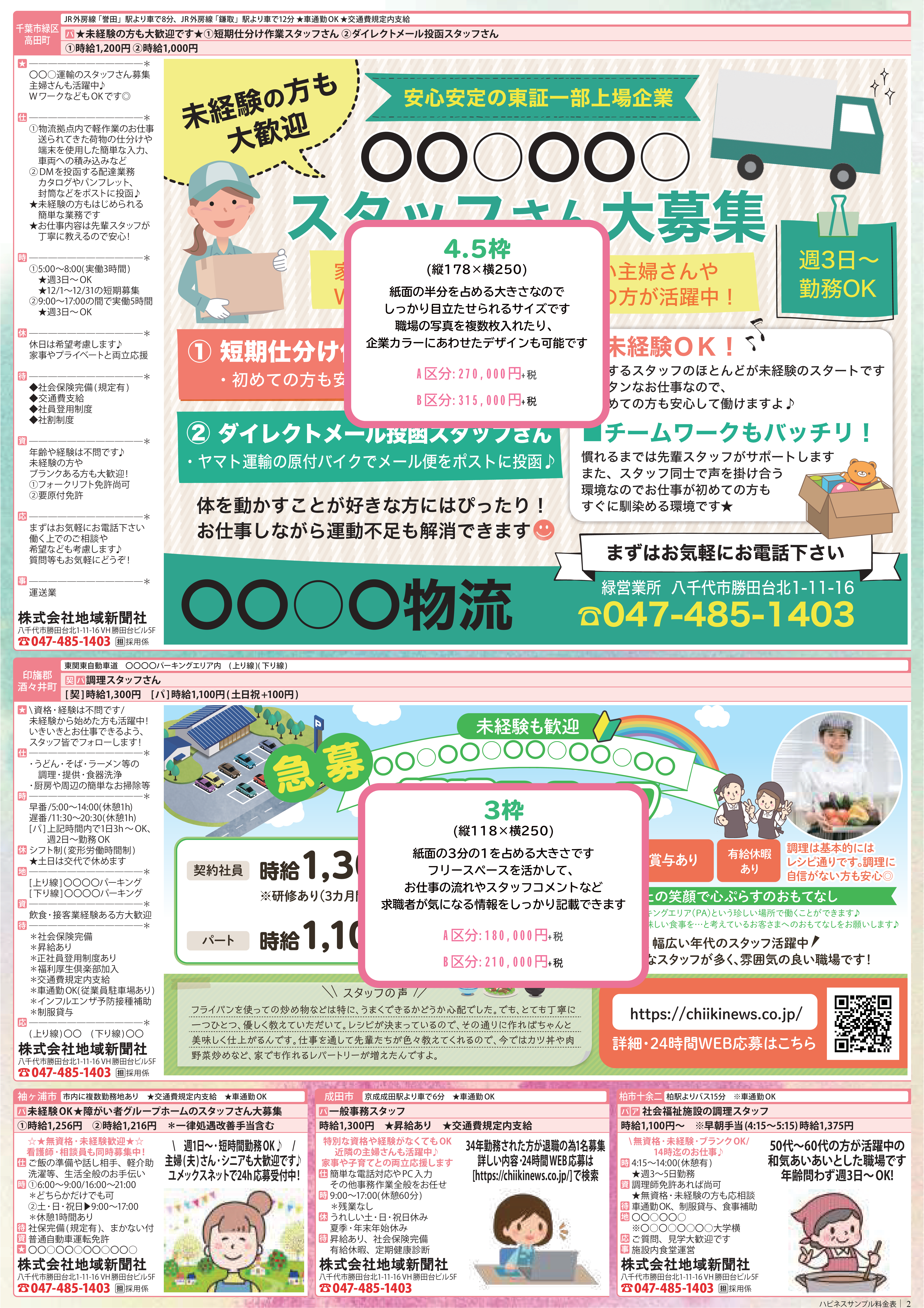 Happiness料金・枠サイズ2